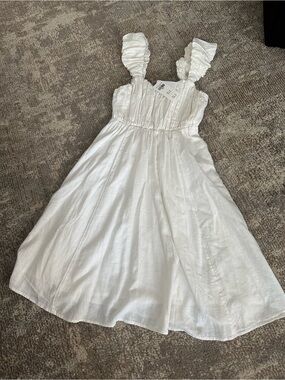 Abercrombie & Fitch White Ruched Strap Mini Dress